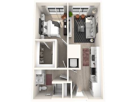 A15 floor plan of a one bedroom apartment at Altis Grand Suncoast, Land O' Lakes, 34638